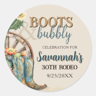 Adesivo Boots and Bubble Country Cowgirl Western Birday
