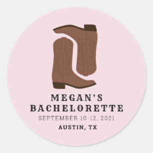 Adesivo Boots & Booze Austin Texas Bachelorette