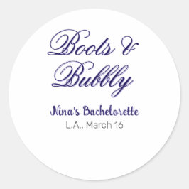 Adesivo Boots & Bubble bachelorette party name purpleplace