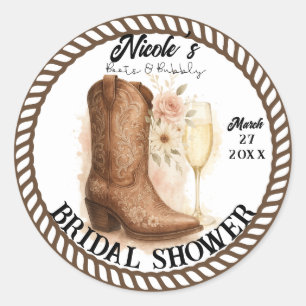 Adesivo Boots & Bubbly Country Western Boot Chuveiro de No