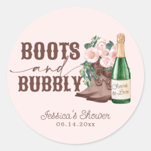 Adesivo Boots & Bubbly Floral Champagne Chá de Noiva