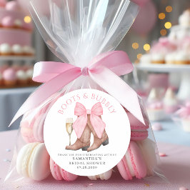 Adesivo Boots Bubbly Western Country Bridal Shower 