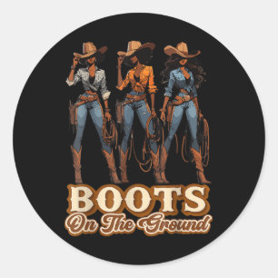 Adesivo Boots On The Ground Junécimo Negra Cowgirl