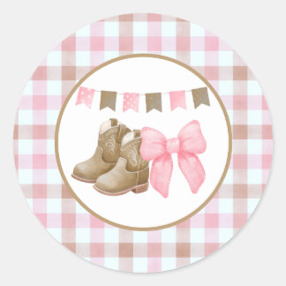 Adesivo Boots or Bows Gender Reveal Theme Paper Plates