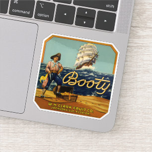 Adesivo Booty   Rótulo de Citrus Vintage