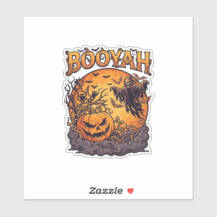 Adesivo Booyah Halloween Abóbora Ceifador Lua Laranja_1