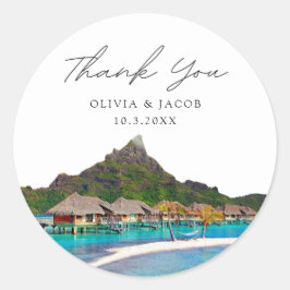 Adesivo Bora Bora Wedding Foto Favorável Obrigado