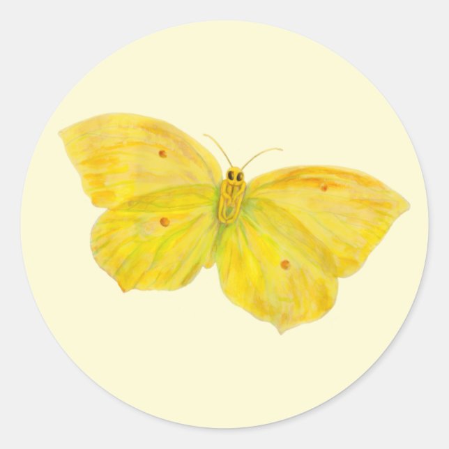 Adesivo Borboleta amarela Brilho comum (Frente)