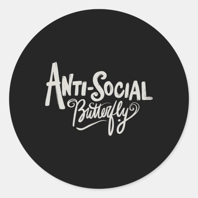 Adesivo Borboleta antissocial (Frente)