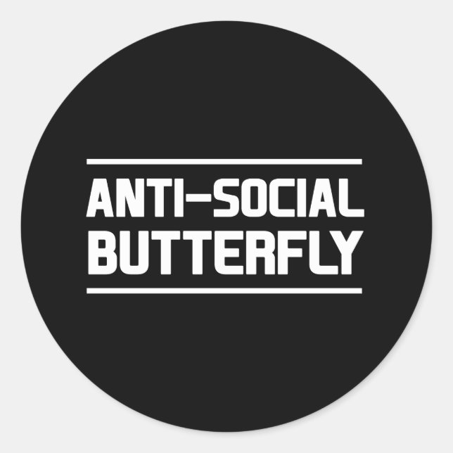 Adesivo Borboleta antissocial (Frente)