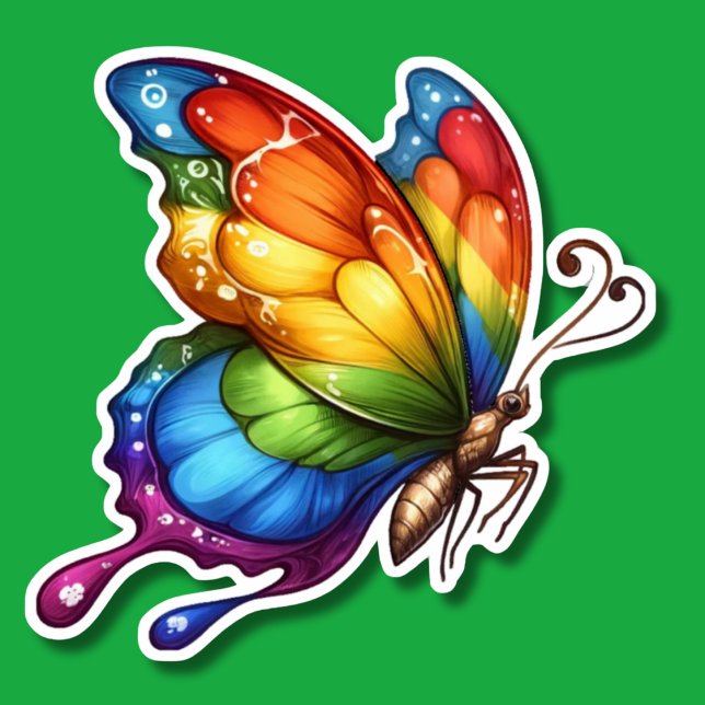 Adesivo Borboleta Arco-Íris à prova de água de voo (Criador carregado)