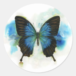 Adesivo Borboleta azul alguns artigos de papelaria da