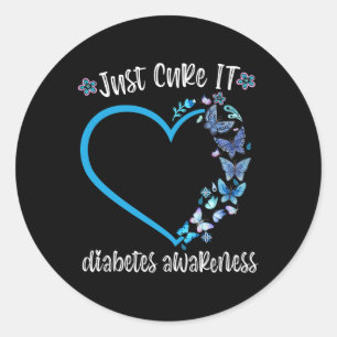 Adesivo Borboleta Azul Apenas Curta A Guerra do Diabetes d