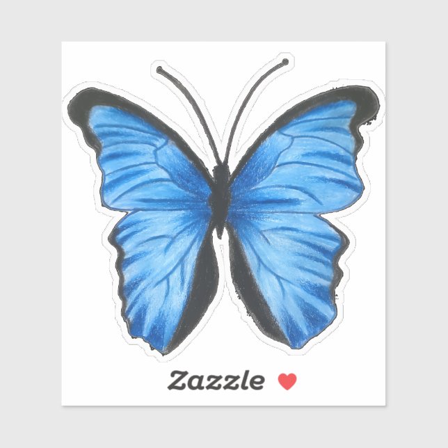 Adesivo Borboleta Azul Personalizada (Folha)