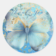 Borboleta azul romântica te obrigado