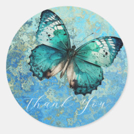 Adesivo Borboleta azul romântica te obrigado