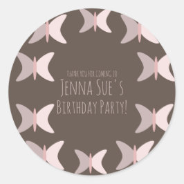 Adesivo Borboleta Bohemiana Pastel Rosa Aniversário