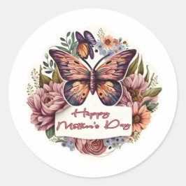 Adesivo Borboleta Boho Dia de as mães Feliz
