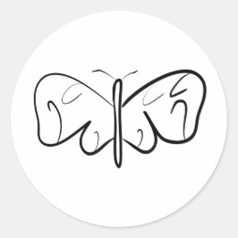 Adesivo borboleta branca e negra
