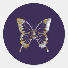 Adesivo Borboleta branca Elegante e borboleta Dourada