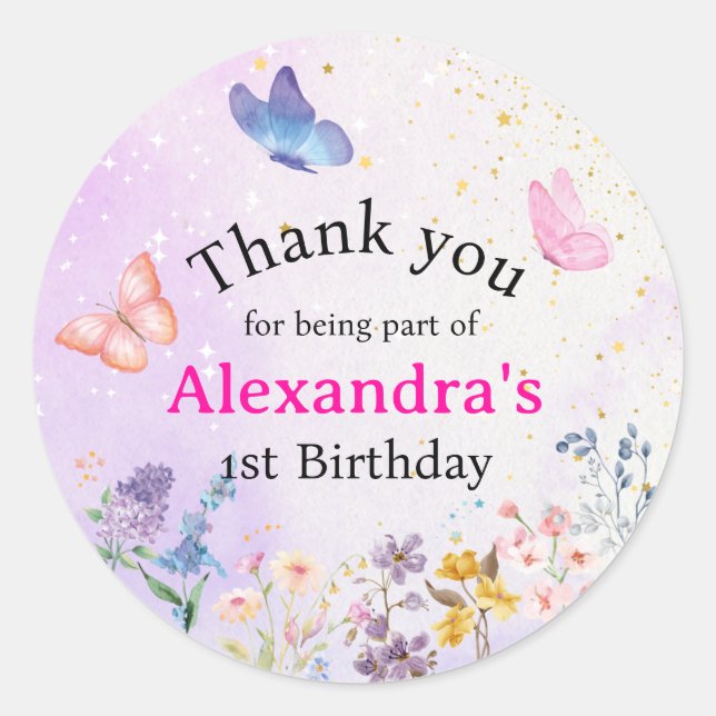 Adesivo Borboleta-branca-esbranquiçada e borboleta-púrpura (Frente)