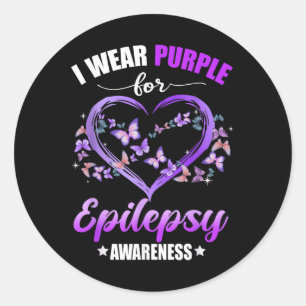 Adesivo Borboleta Cardíaca Eu Visto Roxo Para Epilepsia