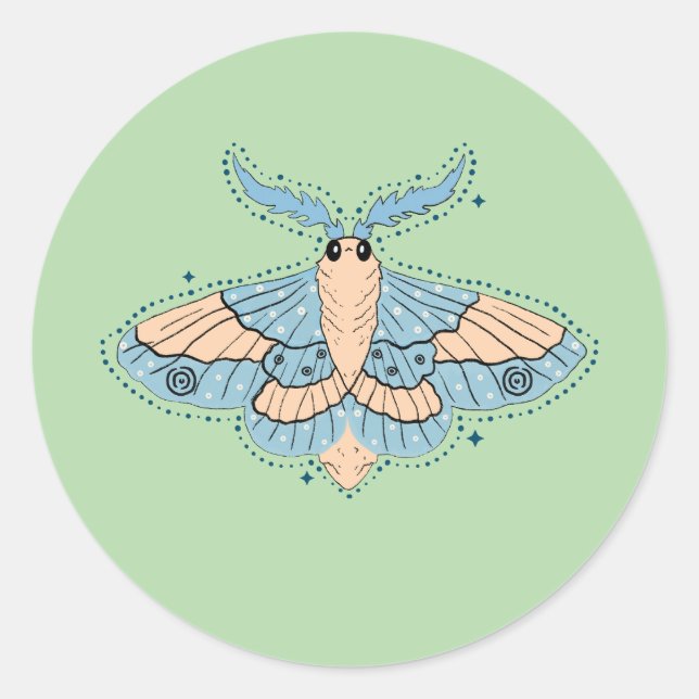 Adesivo Borboleta Celestial Caprichosa — Azul Suave e Pêss (Frente)