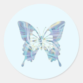 Adesivo Borboleta clara azul brilhante e amarela