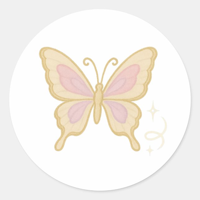 Adesivo Borboleta com Asas Peroladas (Frente)