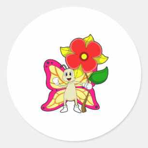 Adesivo Borboleta com Flor
