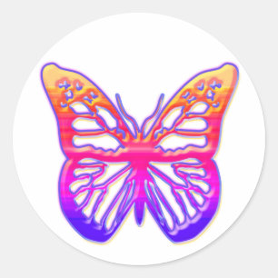 Adesivo Borboleta cor-de-rosa e roxa