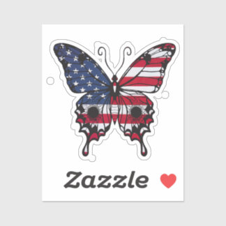 Adesivo Borboleta da Bandeira Americana Patriótica