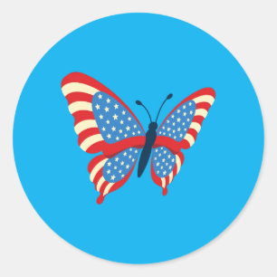 Adesivo Borboleta Da Bandeira Americana Usa Patriótica 4 D