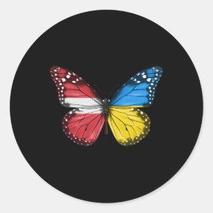 Adesivo Borboleta da Bandeira Letã Ucraniana Letônia Ucrân