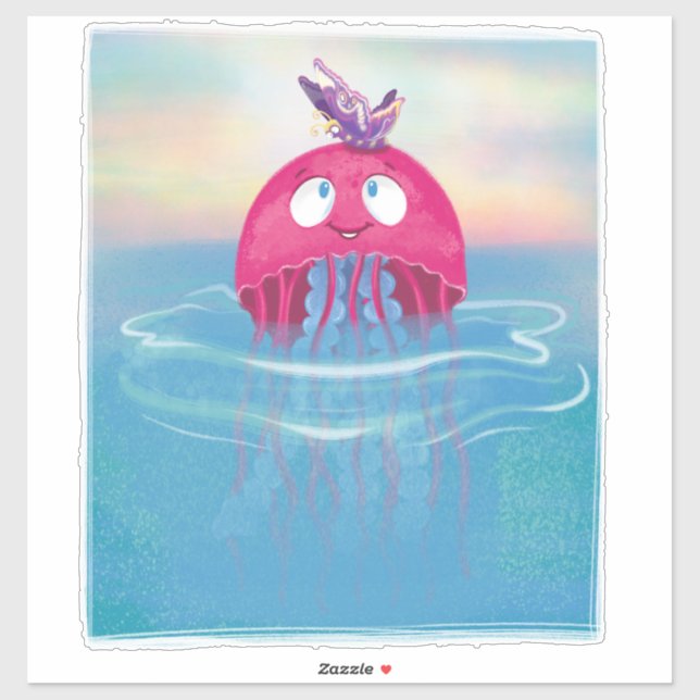 Adesivo Borboleta-de-água-vivas Amigos Quarto de Criança (Folha)