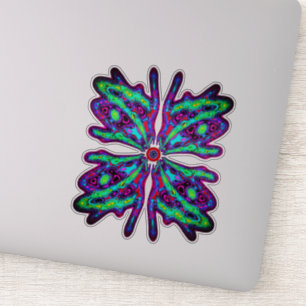 Adesivo borboleta de alienígena b (padrão colorido) v3