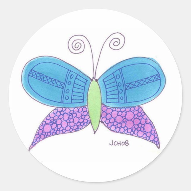 Adesivo Borboleta de Aquarela (Frente)