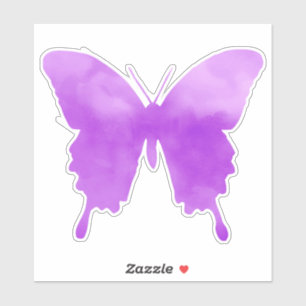 Adesivo Borboleta de Aquarela - Lavanda e Violeta