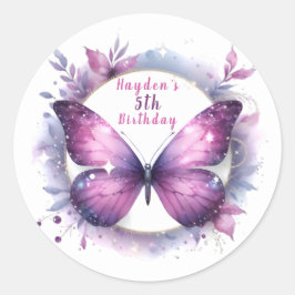 Adesivo Borboleta de Brilho Roxo - Aniversário