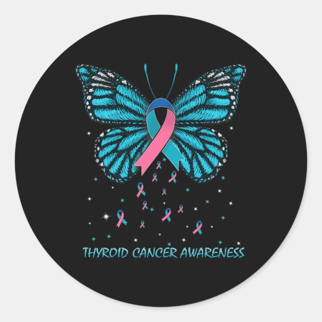 Adesivo Borboleta de consciência do cancer (Frente)