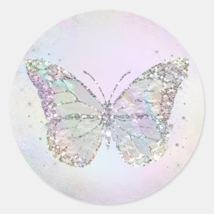 Adesivo borboleta de folha de alumínio iridescente simula