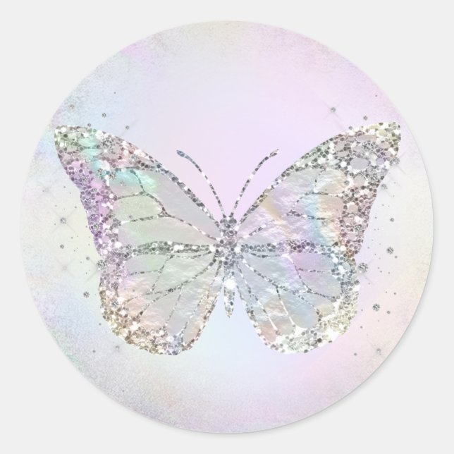 Adesivo borboleta de folhas iridescentes simulada (Frente)