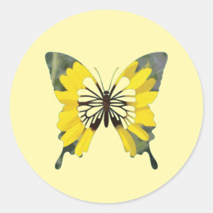 Adesivo Borboleta de girassol amarelo-claro