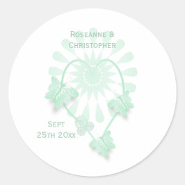 Adesivo Borboleta de hortelã-pimenta-redonda clássica de C