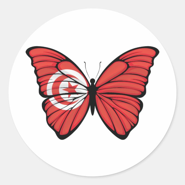 Adesivo Borboleta de Hypolimnas na Tunísia (Frente)