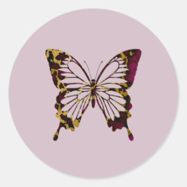 Adesivo Borboleta de Mármore Vermelho Escuro e Dourado Enc