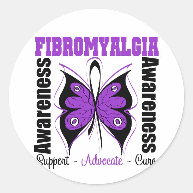 Adesivo Borboleta de Sensibilização por Fibromialgia (Frente)