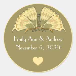 Adesivo Borboleta Deco de Elegância Amarela