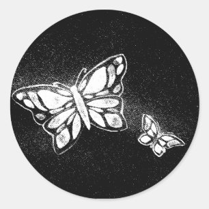 Adesivo borboleta desenhada à mão