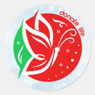 Adesivo Borboleta do Doar Vida Natal Conscientização do Do
